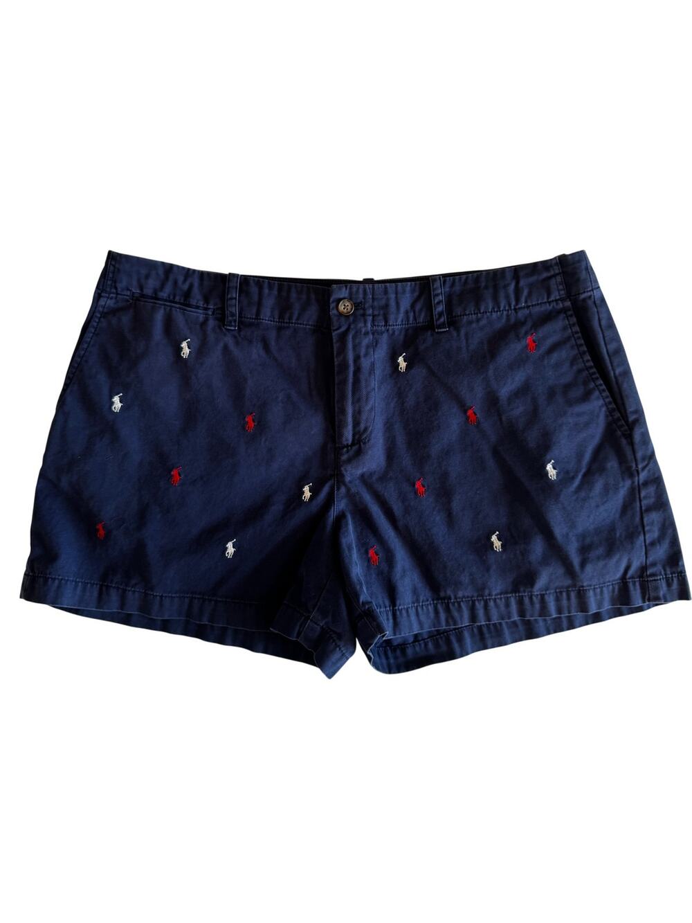Polo Ralph Lauren Shorts Women's 10 Navy Embroidered Pony Preppy Cotton USA